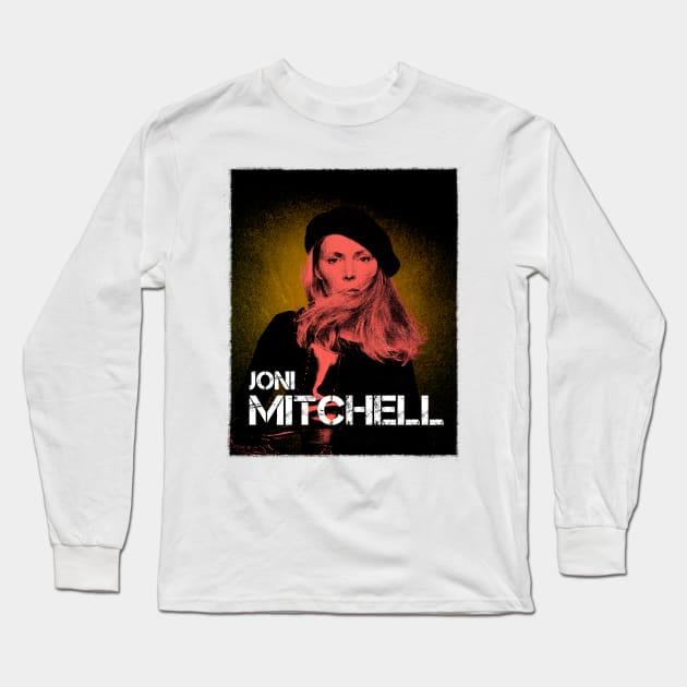 Joni Mitchell // 1970s Fan Art Design Long Sleeve T-Shirt by instri